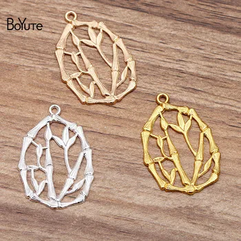 

BoYuTe (100 Pieces/Lot) 34*23MM Metal Alloy Bamboo Pendant Charms DIY Hand Made Jewelry Findings Components