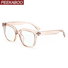 Peekaboo, анти-синие компьютерные очки, квадратные мужские аксессуары, прозрачный цвет, защита очков для женщин, Dropship