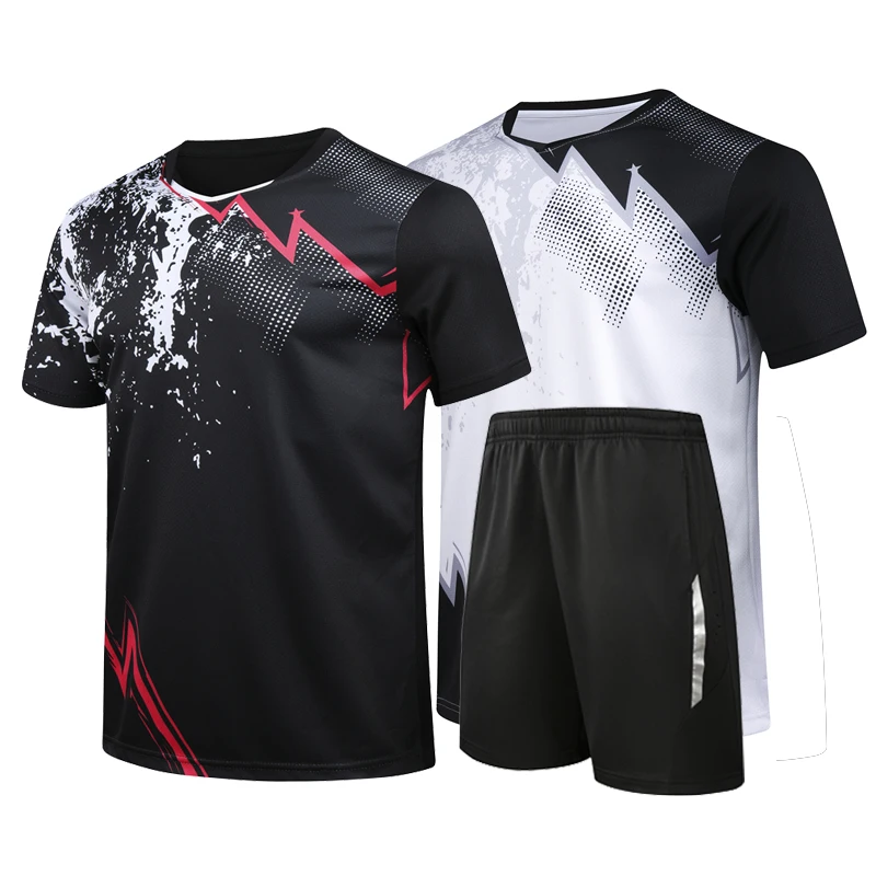Новинка 2020 костюм для бадминтона мужские и женские шорты с коротким рукавом