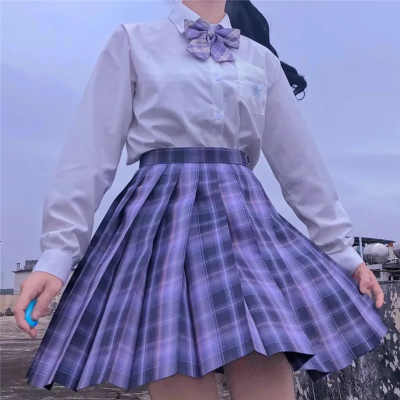 Новая японская школьная юбка с высокой талией популярная осенне-летняя