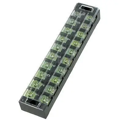 

600V 45A Double Rows 10P 10 Positions Covered Barrier Screw Terminal Block