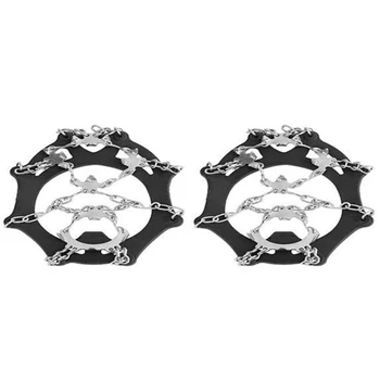 

FGGS-19Teeth Stainless Steel Ice Cleats Spikes Footwear Crampons Ice Snow Grips for Walking Jogging Climbing and Hiking on Snow