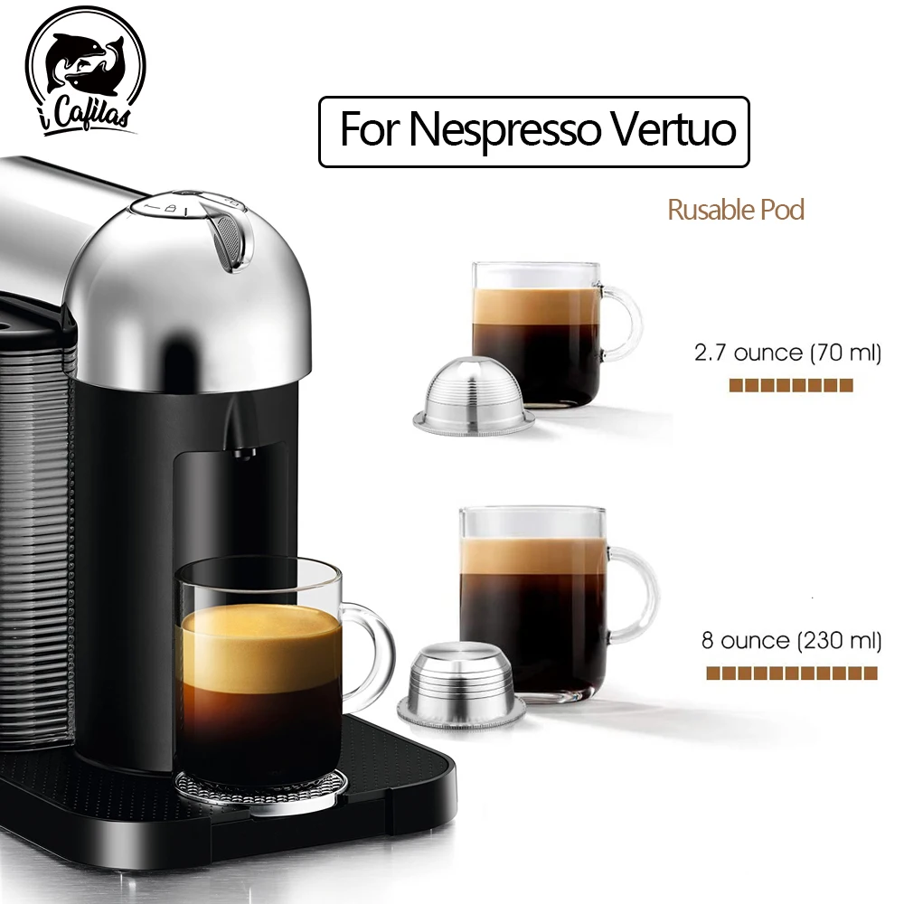 ICafilas Espresso Reusable Capsulas Nespresso Vertuoline &Vertuo
