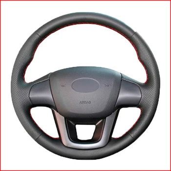 

Mewant Genuine Leather Car Steering Wheel Cover for Kia K2 2010-2016 Rio 2011-2017 Rio5 2011-2017