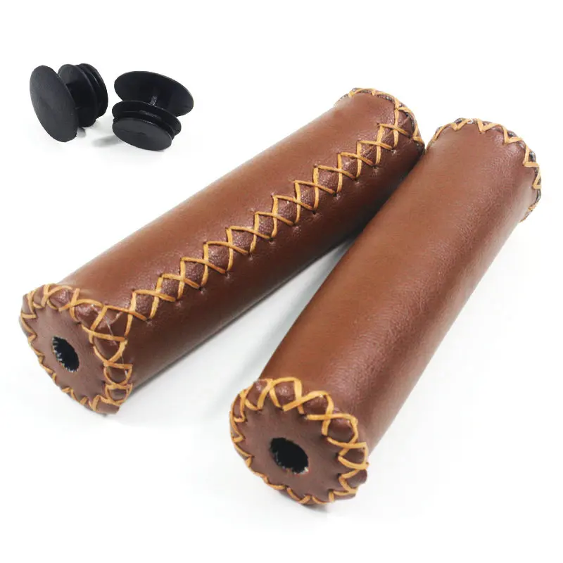 Retro Bicycle Grips Ultraight Cycling Handlebar Grips Classic Brown