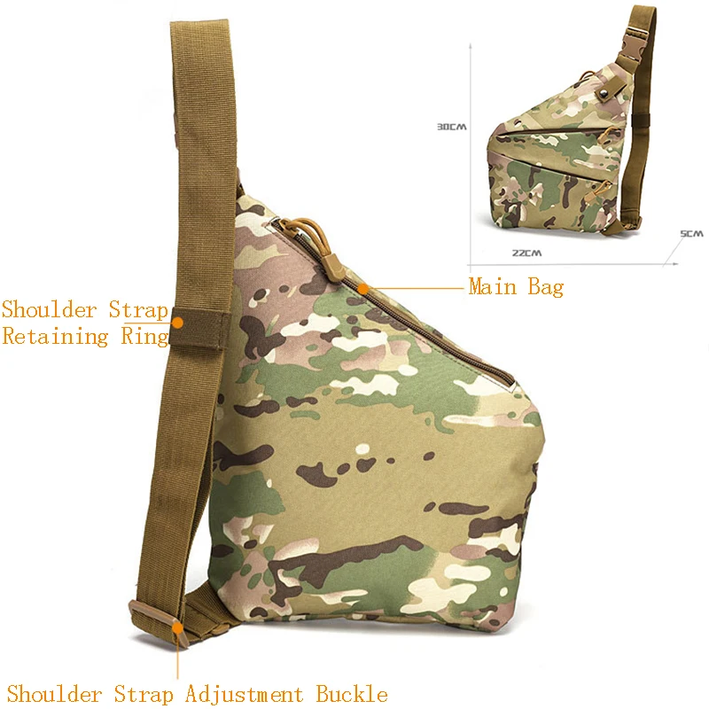 Сумка на плечо Molle для мужчин, водонепроницаемая армейская сумка через плечо, тактическая нагрудная сумка, Охотничья походная военная сумка для альпинизма, велосипедная сумка