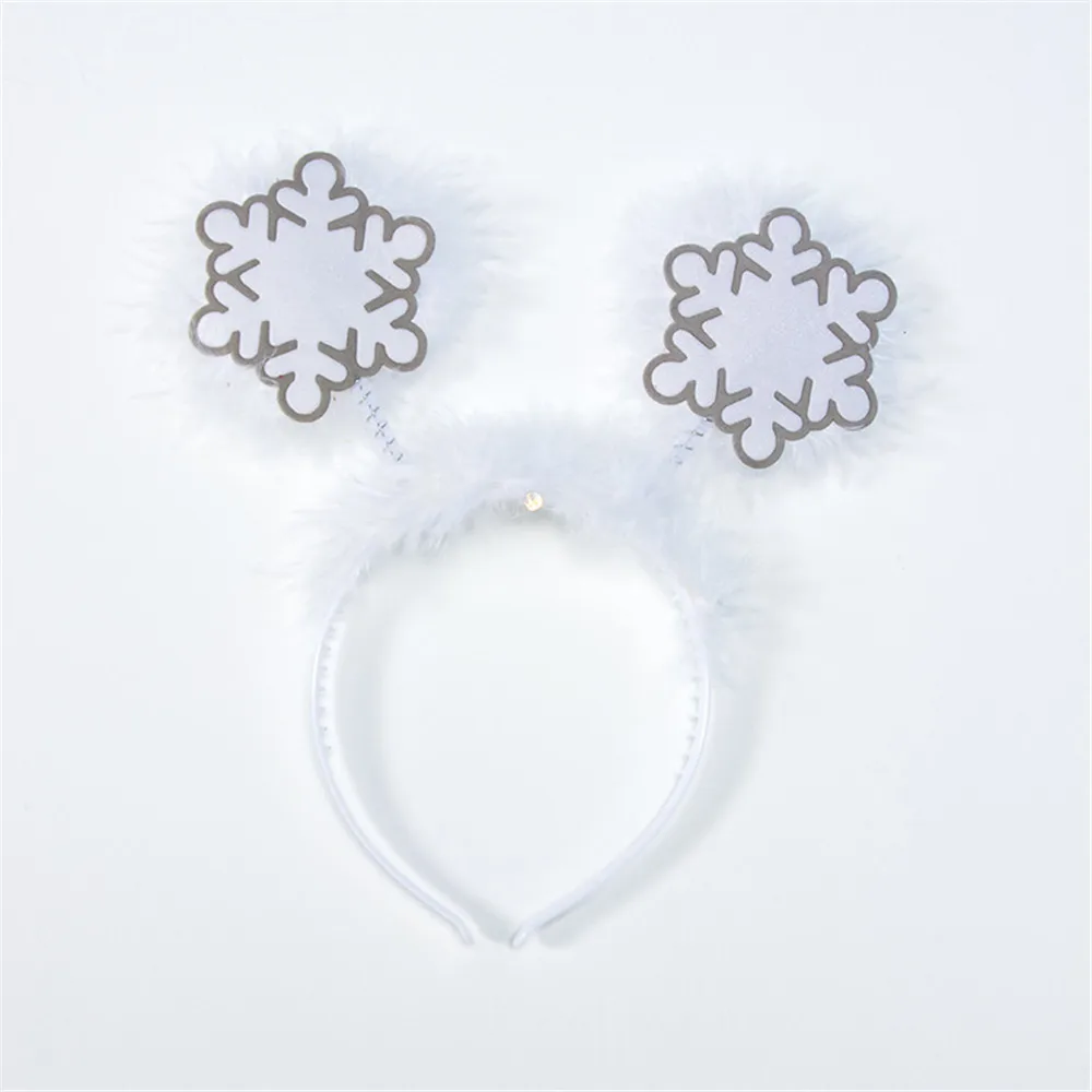 Christmas Antlers Headbands Snowflake Head Buckle Adult Children Xmas Tree Headwear Hair Accessorie For Christmas Ornaments Gift - Цвет: White snowflake