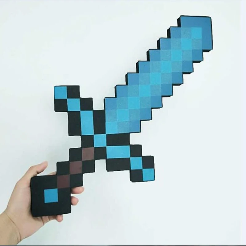 Newest design Mini Size 45cm MineCrafted Blue Diamond Sword Soft EVA foam toy sword Minecraf
