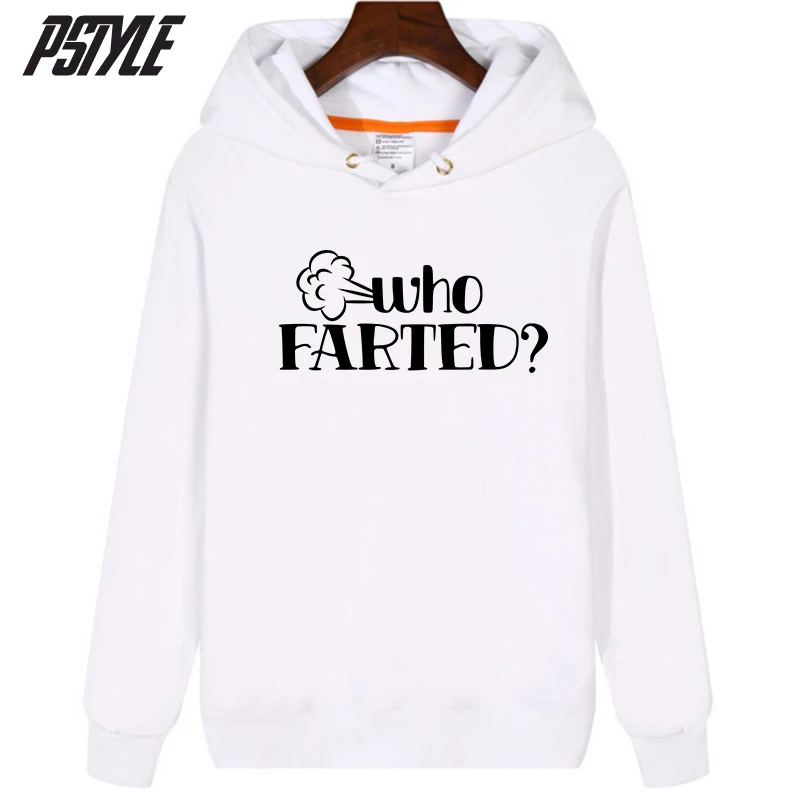 

Pstyle Men Winter Hoodies Casual Mens Joker Print Hoodie Pullover Hooded Sweatershirt Who Farted Letter Graphic Casual Clothes