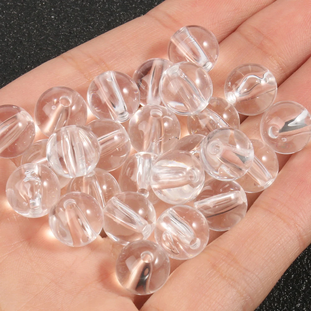 Acrylic Jewelry Making Accessories  Round Transparent Acrylic Beads -  50-300pcs - Aliexpress