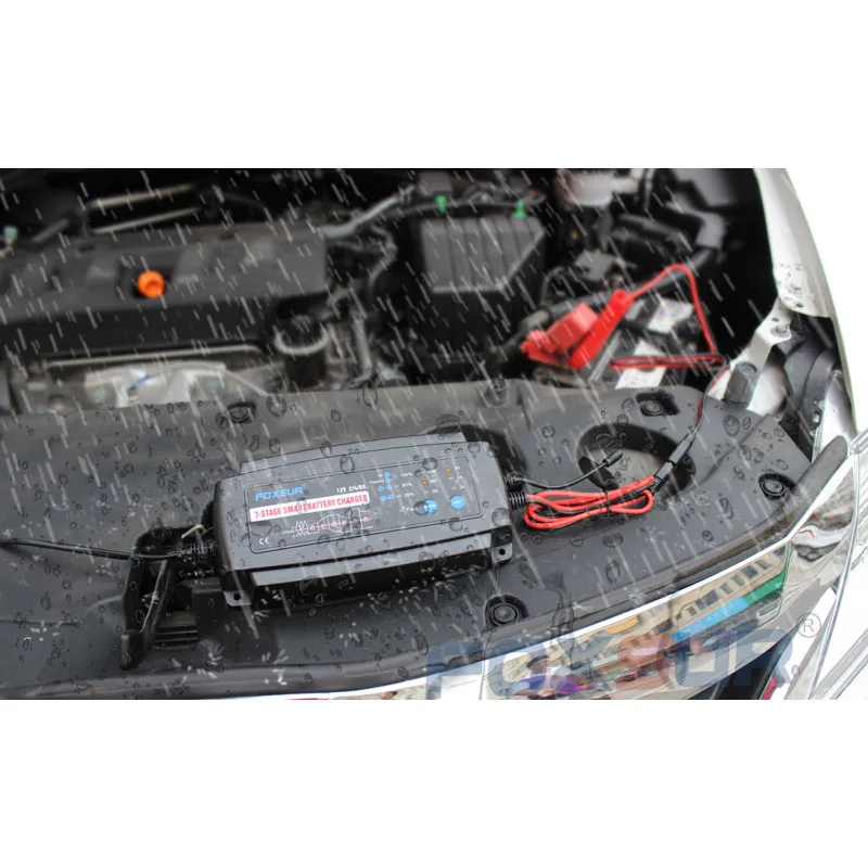 FOXSUR 12V 8A 24V 4A 11-сегмент Смарт Зарядное устройство автомобиль грузовик Батарея Зарядное устройство ЖК-дисплей дисплей свинцово-кислотный гель мокрый Батарея Зарядное устройство
