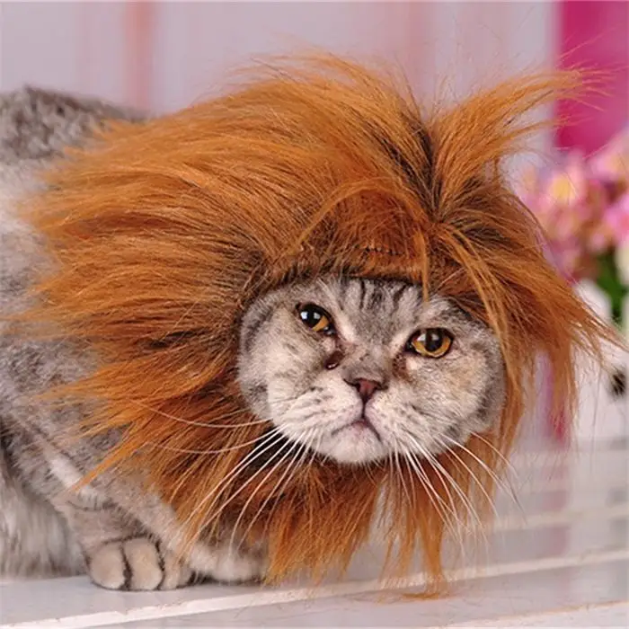 Костюм для домашних животных Косплей льва грива парик шапка шляпа одеваются для делает вашего питомца более милым, приносит владельца счастье. Для собак/кошек