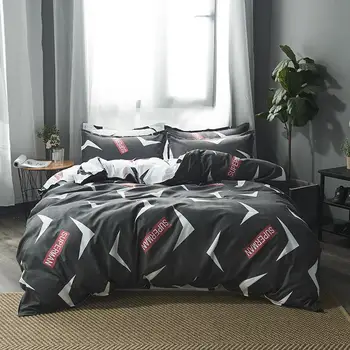 

Cotton four-piece bedding set superman letter quilt cover room decoration soft to bring good sleep free shipping