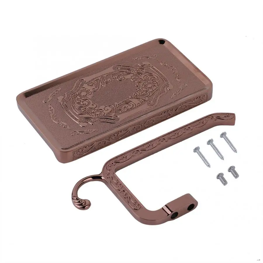Розовое золото Toilet Paper with Shelf Waterproof Toilet Paper Shelf With Mobile Phone Storage Shelf Bracket Towel Hook - Цвет: Розовое золото