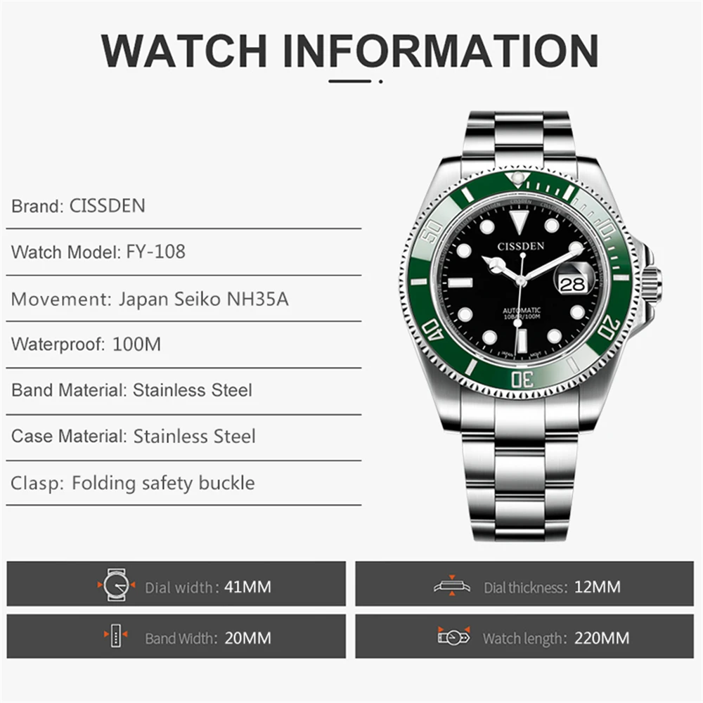 Luxury Brand Men Automatic Watches 
