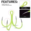 KATYUSHA 10Pcs Luminous Quadruple Fishing Hooks 16# 18# Glow Night Squid Octopus Fishhooks Artificial Bait Fishing Lure Hooks ► Photo 3/6