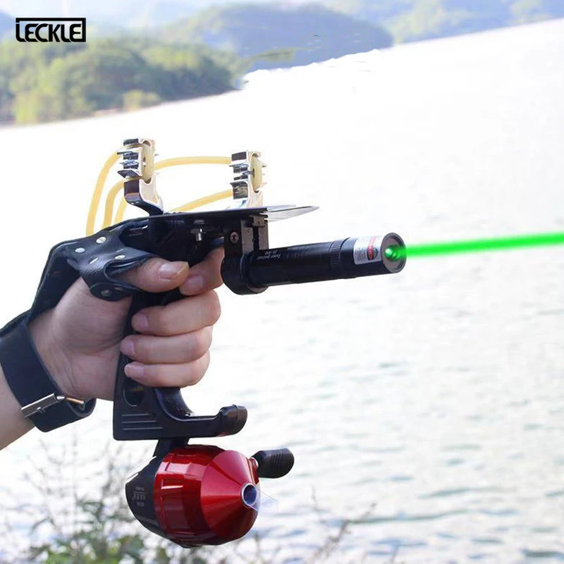 

Powerful Fishing Slingshot Bow And Arrows Catapult Sling Shot With Laser Light Aiming Outdoor Hunting Shooting Game Use Arrows