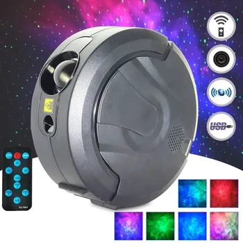 

ALLOET Colorful Rotating Laser Starry Sky Projector Lamp LED Night Light Water Wave Star Voice Remote Control Projection Lamp