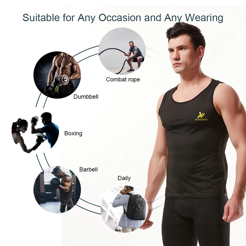 NINGMI Sauna Vest Body Shaper Shirt Wholesale Waist Trainer Slimming Tank Top Shapewear Corset Gym Corset Top Fajas Reductoras