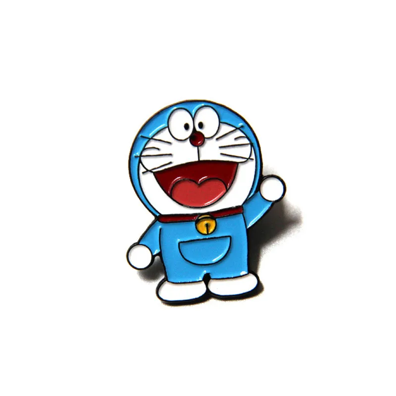 Аниме Doraemon булавки и броши Милая брошь булавка лацкан рюкзак сумки значок одежда шляпа подарок для женщин детская мода ювелирные изделия - Окраска металла: Светло-желтый, золотистый цвет