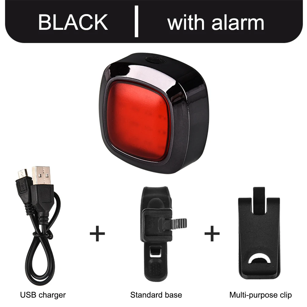 Alarm-black Вертикальный Водонепроницаемый светодиодный велосипедный тормоз светильник велосипеда интеллигентая(ый) зондирования Предупреждение хвост светильник USB Перезаряжаемые задний фонарь для велоспорта - Цвет: Alarm-black