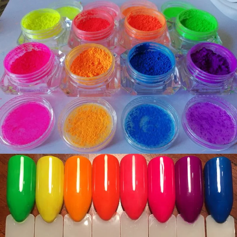 

8colors/lot Neon Pigment Powder Ombre Neon Pigments Gradient Nail Neon Powder Gradient Pigments Dust Nails Decorations