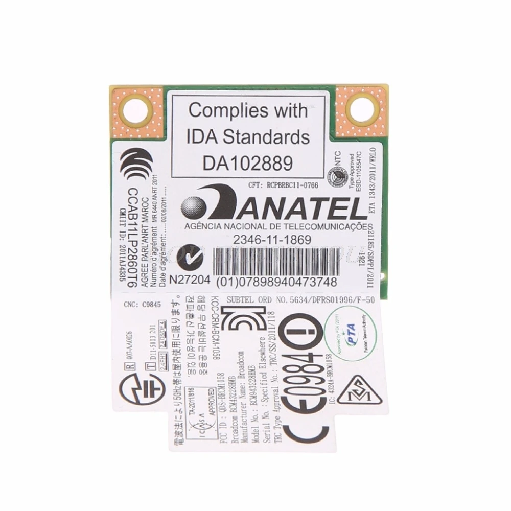 300 Мбит/с 2,4+ 5 ГГц BCM943228HMB Bluetooth 4,0 Половина мини Pci-e беспроводная WiFi карта для lenovo ThinkPad E430 E130 E435 E530