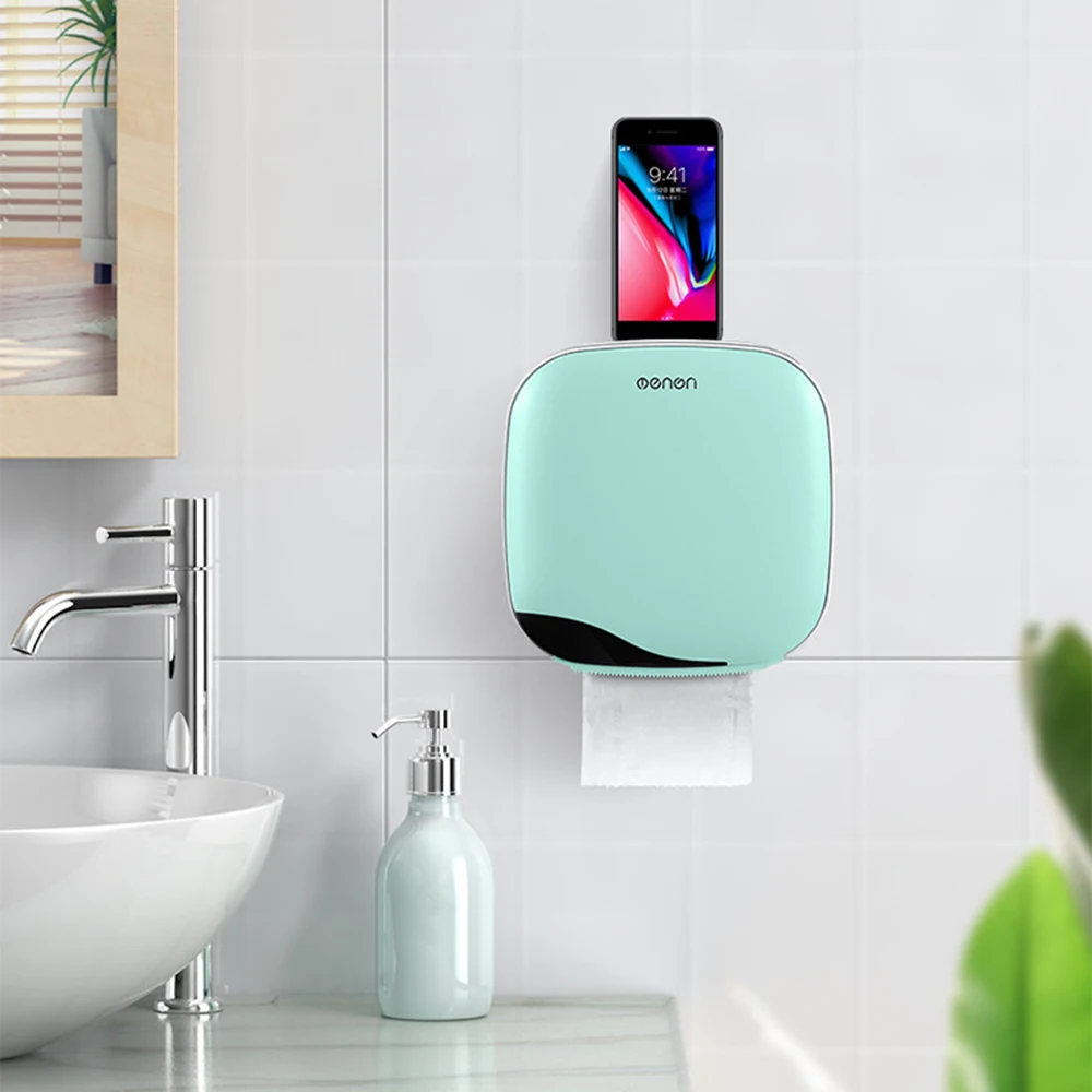 

Toilet Paper Holder Waterproof Wall Mounted Toilet Paper Holders Portable Double Layer Tissue Box for Kitchen Bathroom
