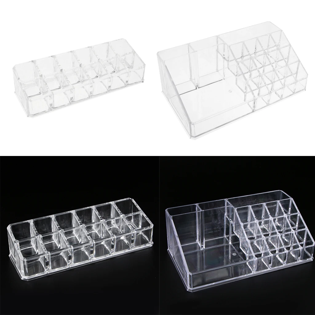 

2pcs Clear Cosmetics Makeup Storage Organizer Jewelry Display Showcase