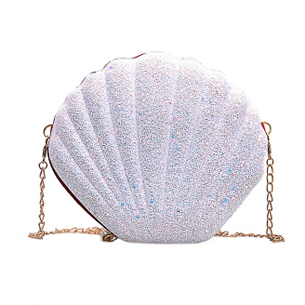 

Fashion Mini Shining Sequins Shell Bag Chain Shoulder Crossbody Bags Zipper Handbags 2019 Women New Evening Bags LBY