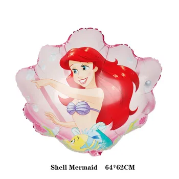 

50 pcs Cartoon Snow White Little Girl Mermaid Birthday Foil Balloon Decoration Decoration Party Supplies Holiday Gifts