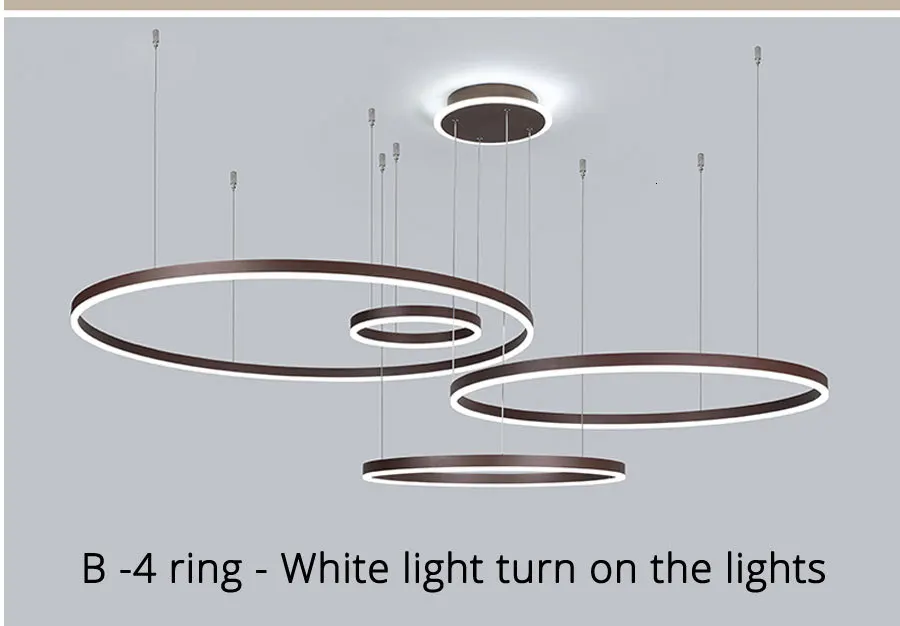 Современные подвесные светильники для гостиной фойе номер 1/2/3 кольца круг акрил алюминиевый корпус светодиодный подвесной светильник светильники домашнего