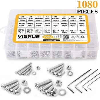 

round head inner-hexagon Screw,nut,gasket combination suit M2 M3 M4 M5 304 Stainless steel inner-hexagon combination suit