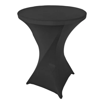

Black 32 Inch Round x 43 Inch Tall Spandex Cocktail Tablecloth Folding Cover Stretch