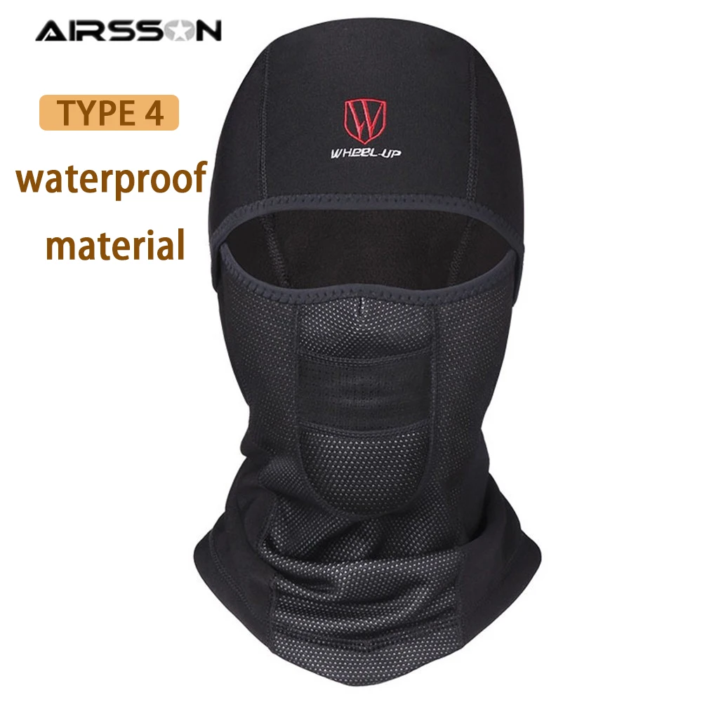 Зимняя Маска для лица на шее, теплая флисовая маска с капюшоном, ветрозащитный шарф, кепка, защитная шапка, шлем для лыжного велоспорта, Аксессуары для велосипеда - Цвет: 04 waterproof