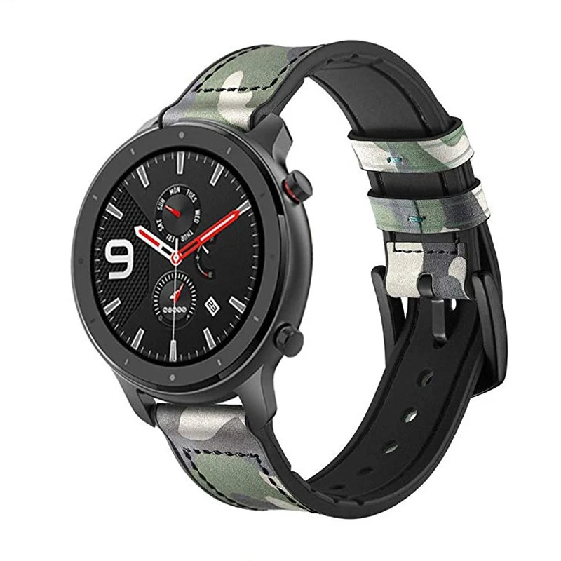 

22mm Silicone Bracelet for AMAZFIT GTR 47MM Replacement leather watch strap for Amazfit Watch 2/2S/3/Amazfit GTS Accessories