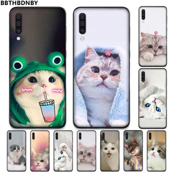 

squishy cat Soft Silicone Black Phone Case For Samsung A20 A30 30s A40 A7 2018 J2 J7 prime J4 Plus S5 Note 9 10 Plus