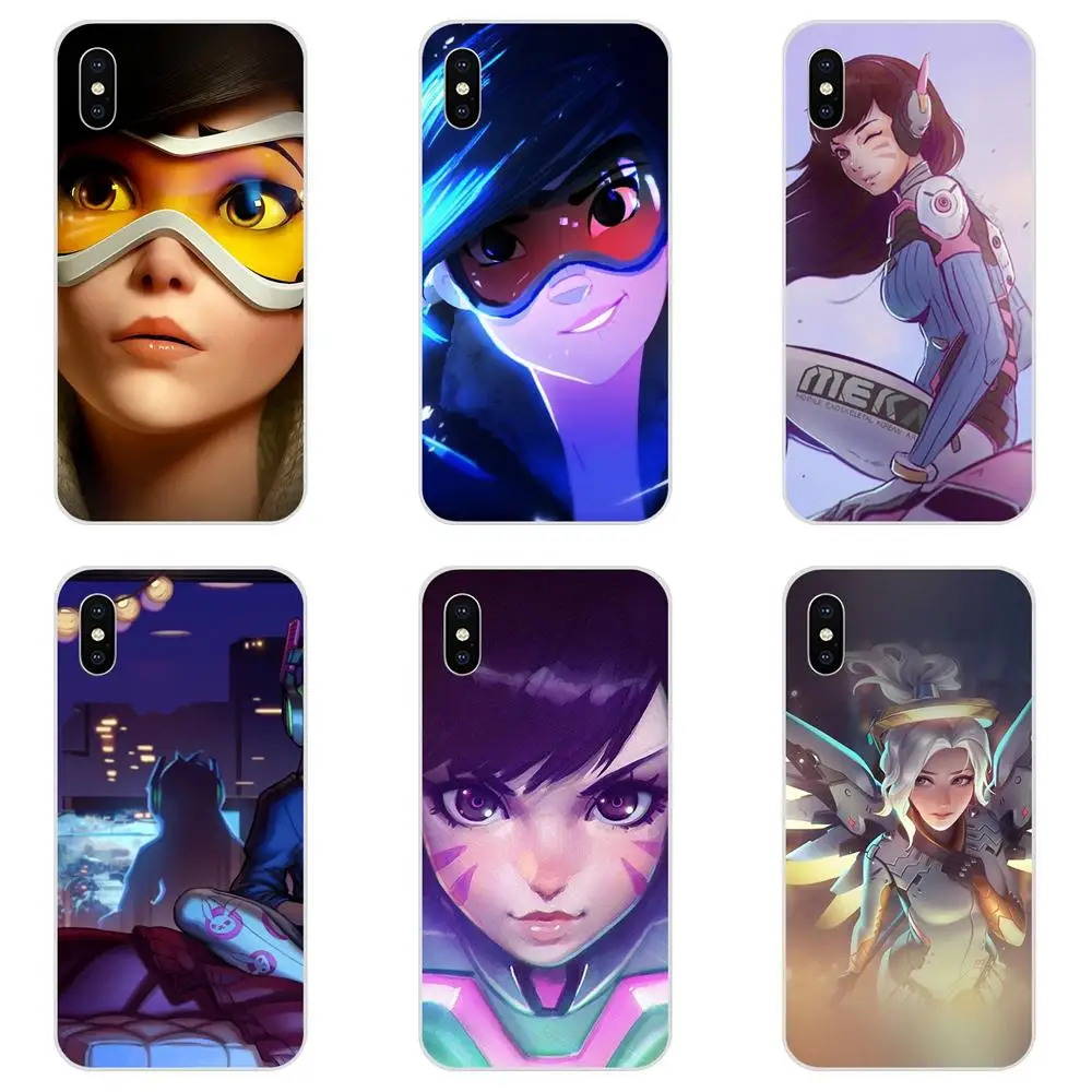 Overwatchs Tracer 76 Pharah OW Genji для Xiao mi 3 4 4C 4i 5 5s 5X6 6X8 SE Pro Lite A1 Max x 2 Note 4|Чехлы-накладки| |