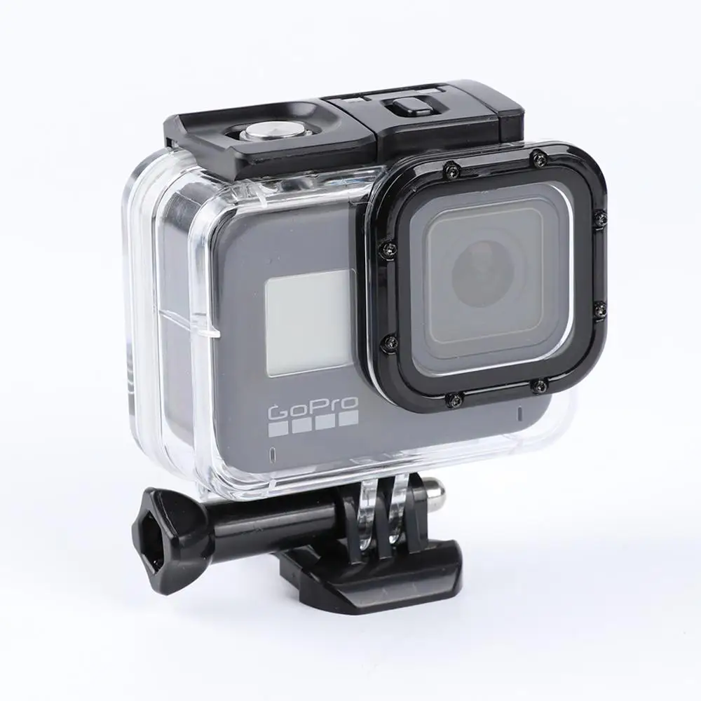 Для GoPro HERO8 черный 45 м водонепроницаемый корпус защитный чехол с пряжкой основное крепление и винт