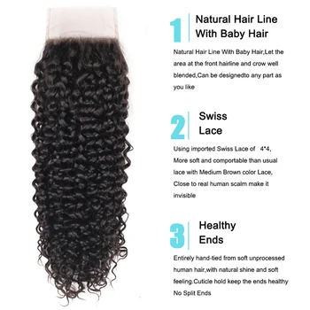 Sapphire Water Wave Bundles With Closure Brazilian Hair Weave Bundles With Closure Remy Curly Human Hair 3 Bundles With Closure 5