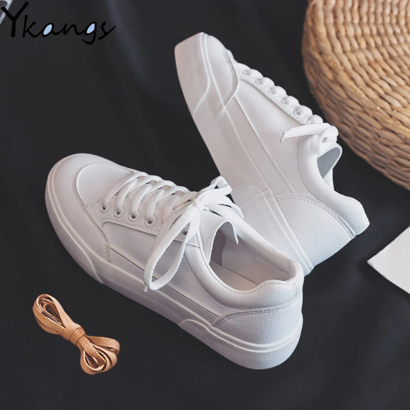 comfortable white platform sneakers