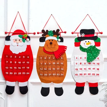 

New Upgrade Christmas Decors Santa Claus Calendar Lobby Family Pendant Advent Countdown Calendar Wall Calendar Home Decor