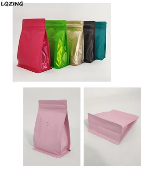 

10pcs Stand up Matt Pink/White Foil Zip Lock Bag Air Valve Color Doypack Coffee Bean Tea Package Bags Eco-friendly Gift Pouches