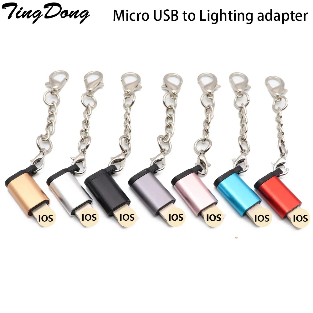 Micro USB для освещения OTG адаптер для iphone X 6S 7 8 Plus синхронизация данных Зарядка конвертер брелок для ipad миниадаптеры