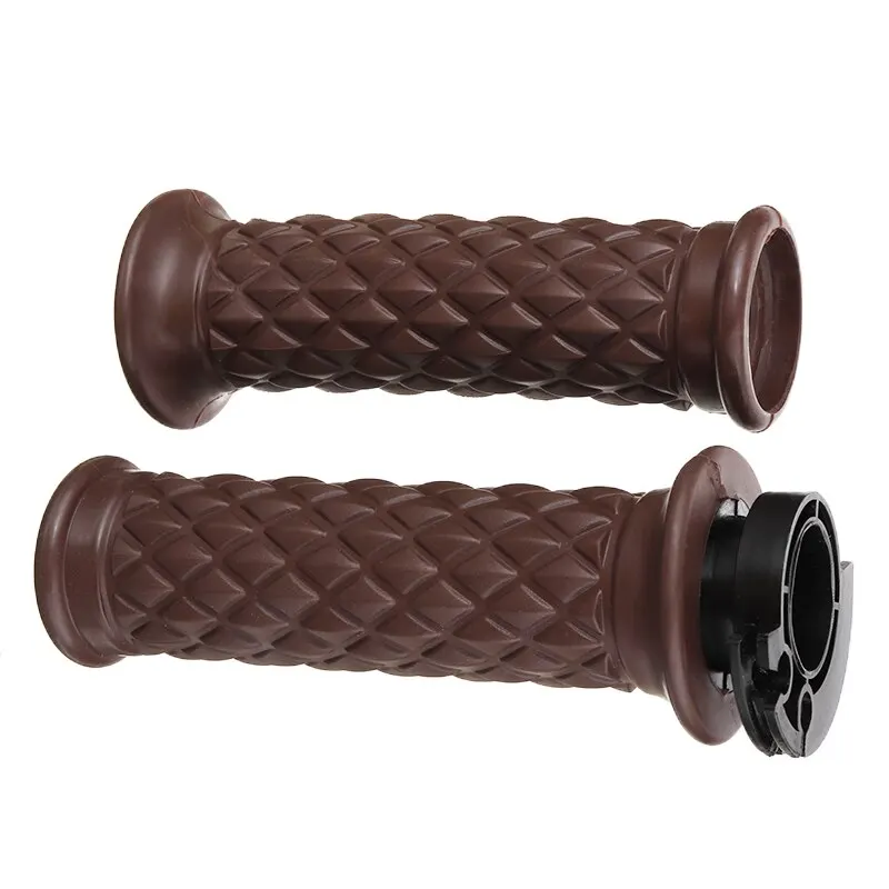 7/8" Comfort Motorcycle Hand Grips Cool Brown Motorcycle Handlebar for Cafe Racer Bobber Clubman Custom
