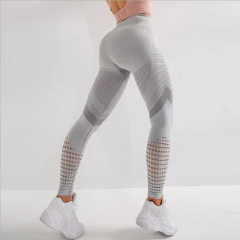 High Waist Fitness Gym Leggings Women Seamless Energy Tights Workout Running Activewear Yoga Pants Hollow Sport Trainning Wear 5