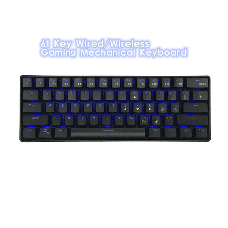 PC Laptop Computer Gaming Mechanical Keyboard 61 Key USB Wireless RGB Backlit Gamer Mini Ergonomics Keyboard For Desktop