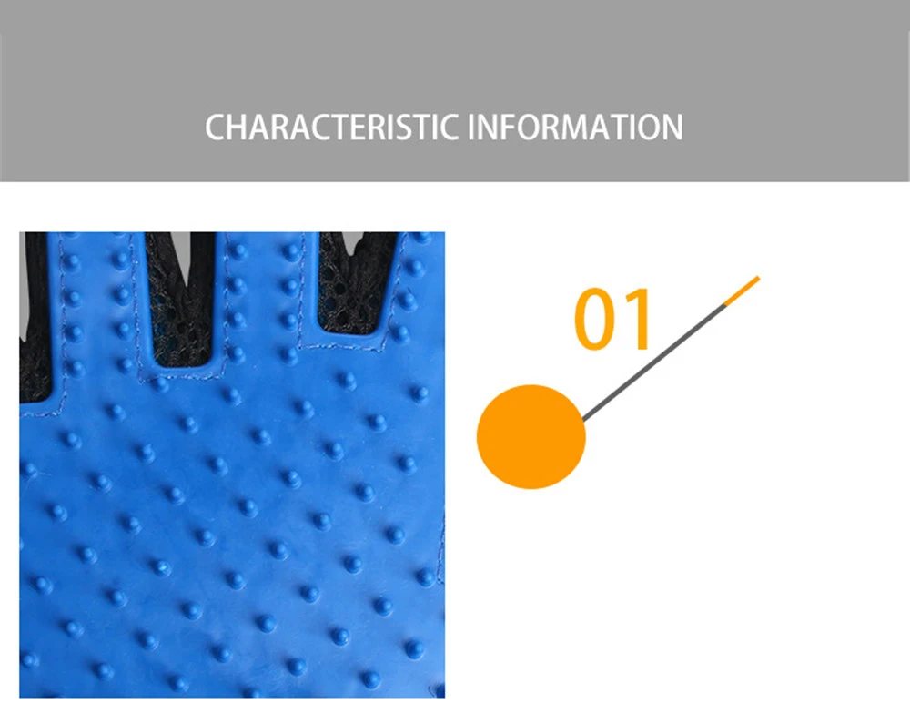 Pet Dog Cat Grooming Cleaning Brush Gloves Effective Deshedding Back Massage Animal Bathing Hair Removal Gloves Dog Combs (11)