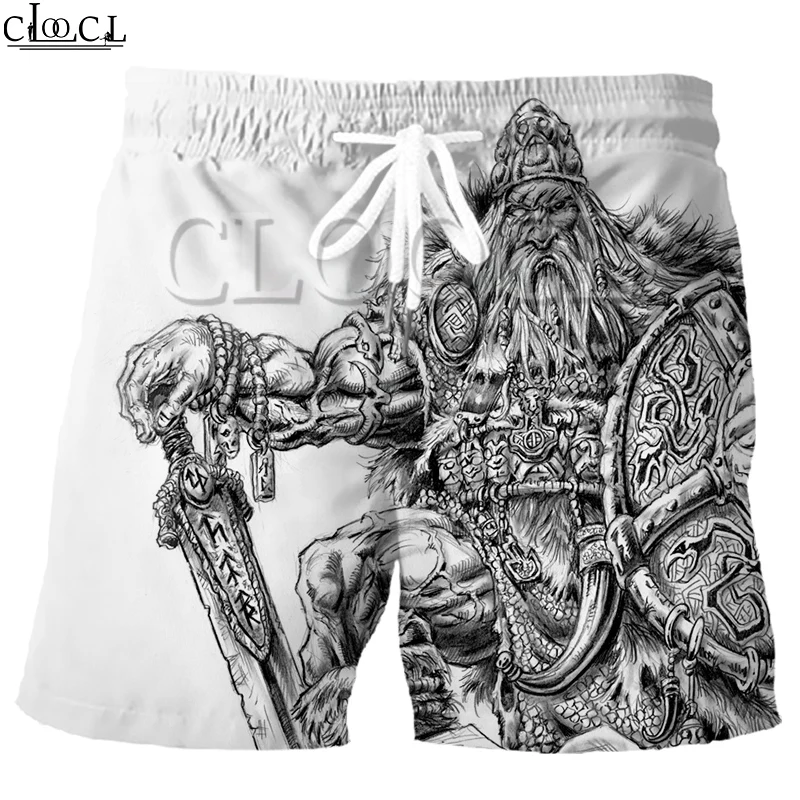 Популярные летние пляжные шорты CLOOCL Viking Tattoo Pirate с 3D принтом модные мужские
