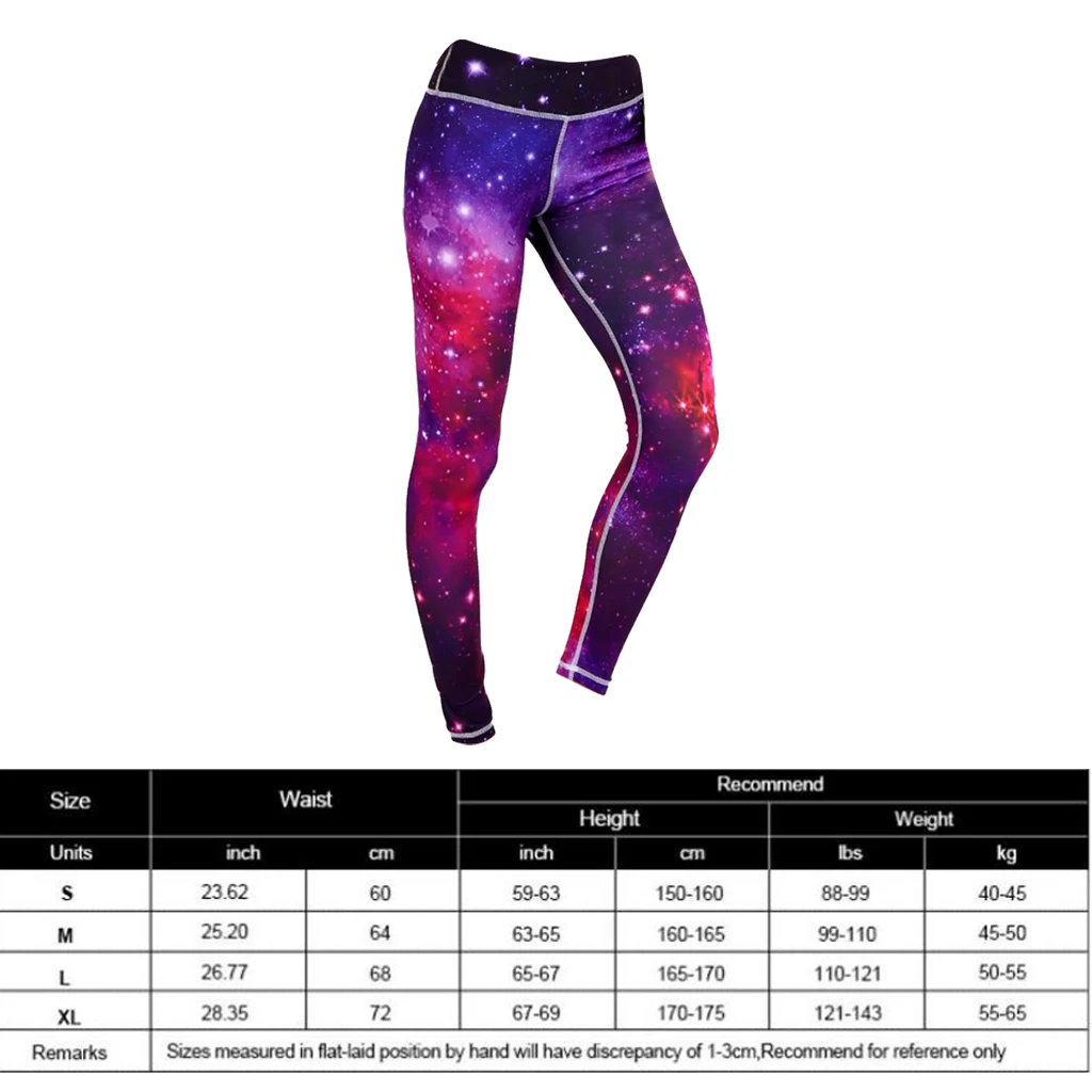 Women's High Waist Galaxy Space Star Print Yoga Pants Tights Stretchy Pilates Workout Sport Yoga Leggings Activewear